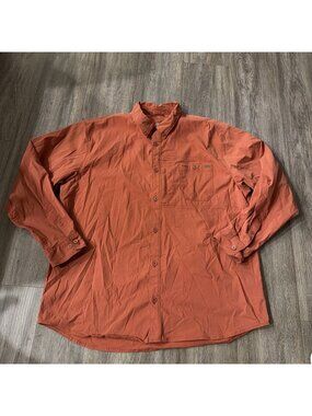 AG Gear Shirt Mens XL Rust Orange Harvester Long Sleeve Performance UPF 30